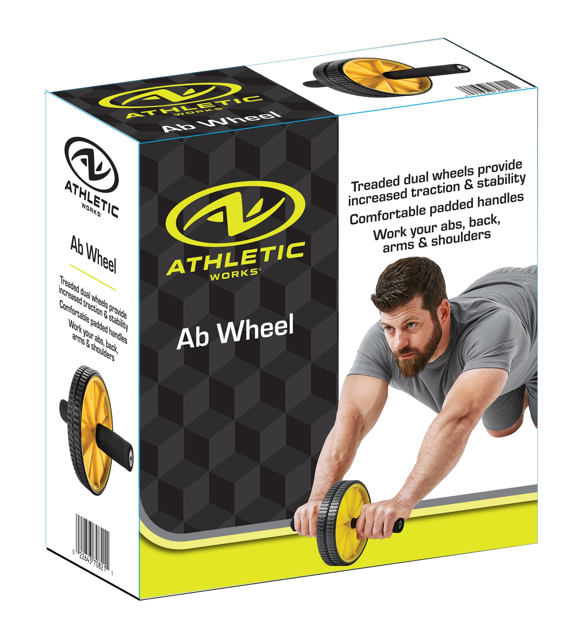 Dual Ab Wheel, 7" Diameter, Core Strength, Abdominal Trainer